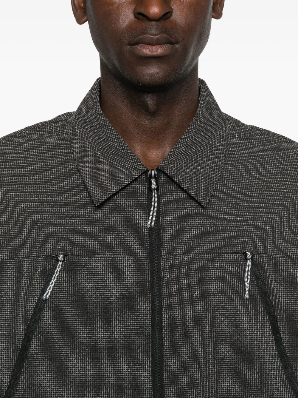 Roa Lamon Zip-front Shirt Jacket In Gray