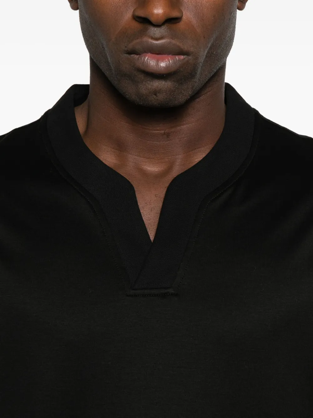 Emporio Armani V-neck Short-sleeve T-shirt In Black