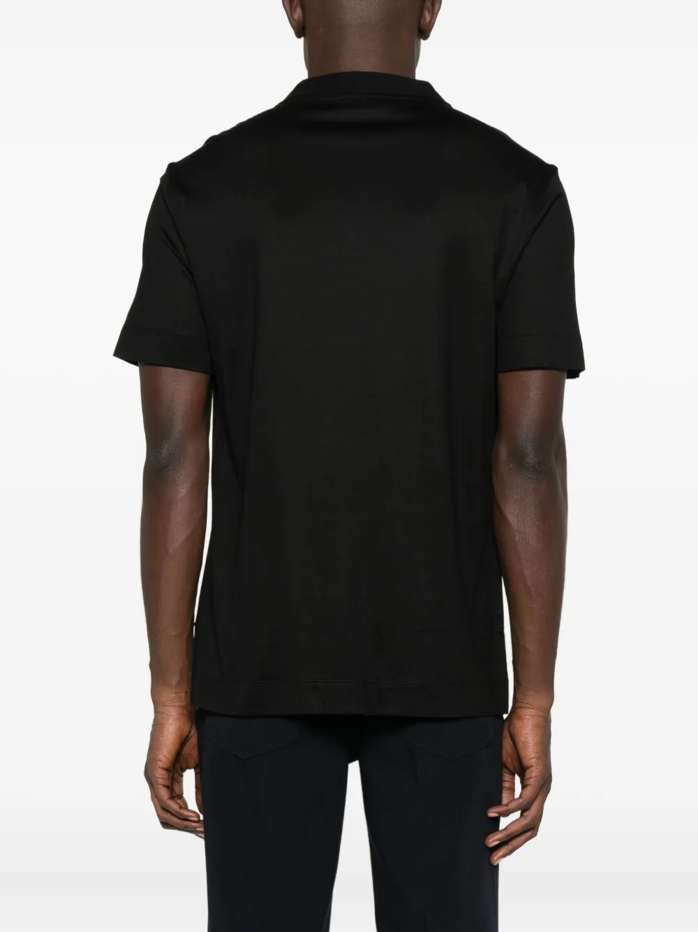Emporio Armani V-neck Short-sleeve T-shirt In Black
