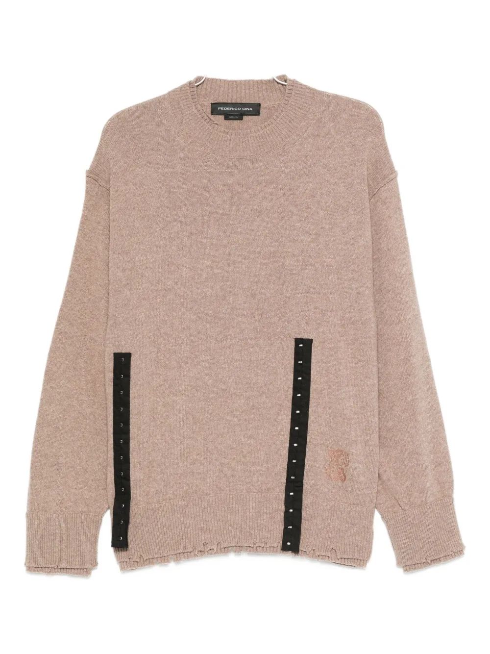 FEDERICO CINA frayed-hem sweater | Brown | Image 1