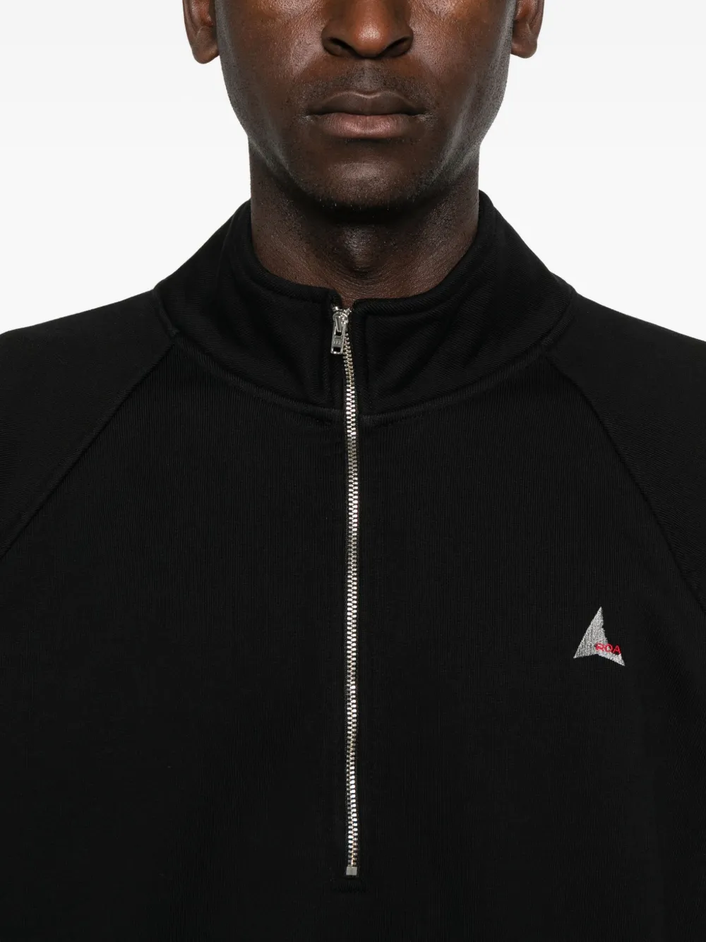 Roa Half-zip Embroidered Sweatshirt In Black
