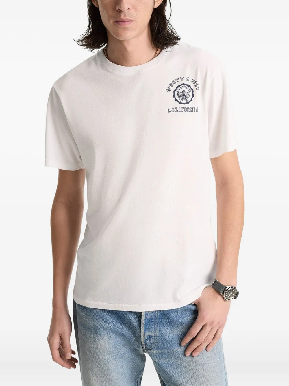 Sporty & Rich T-shirt met logoprint Wit