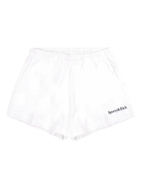 Sporty & Rich logo-embroidered shorts