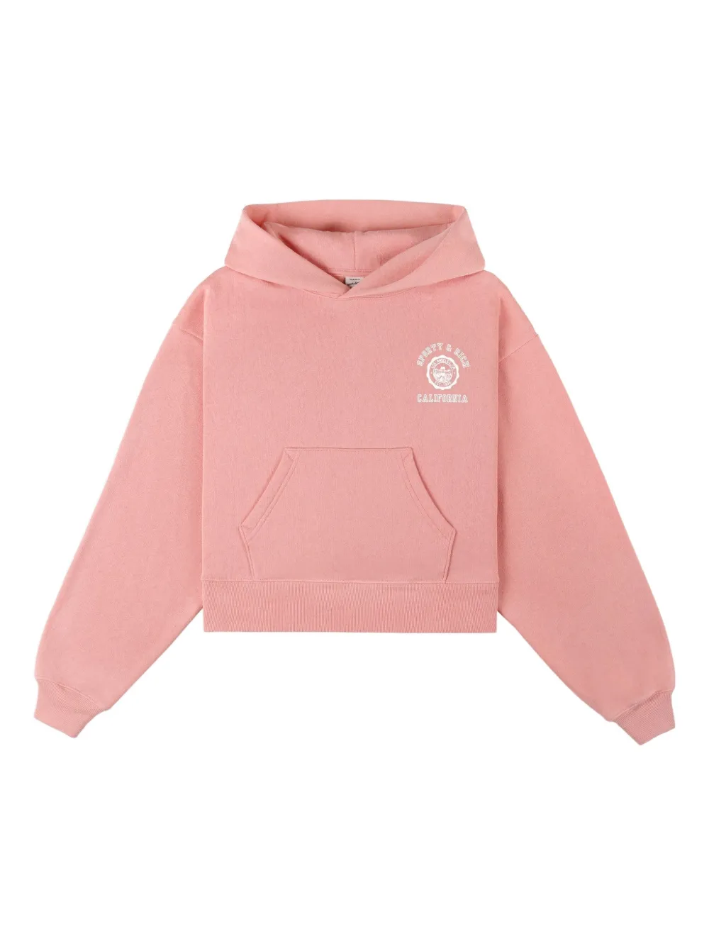 Sporty & Rich logo-print long-sleeve hoodie | Pink | Image 1
