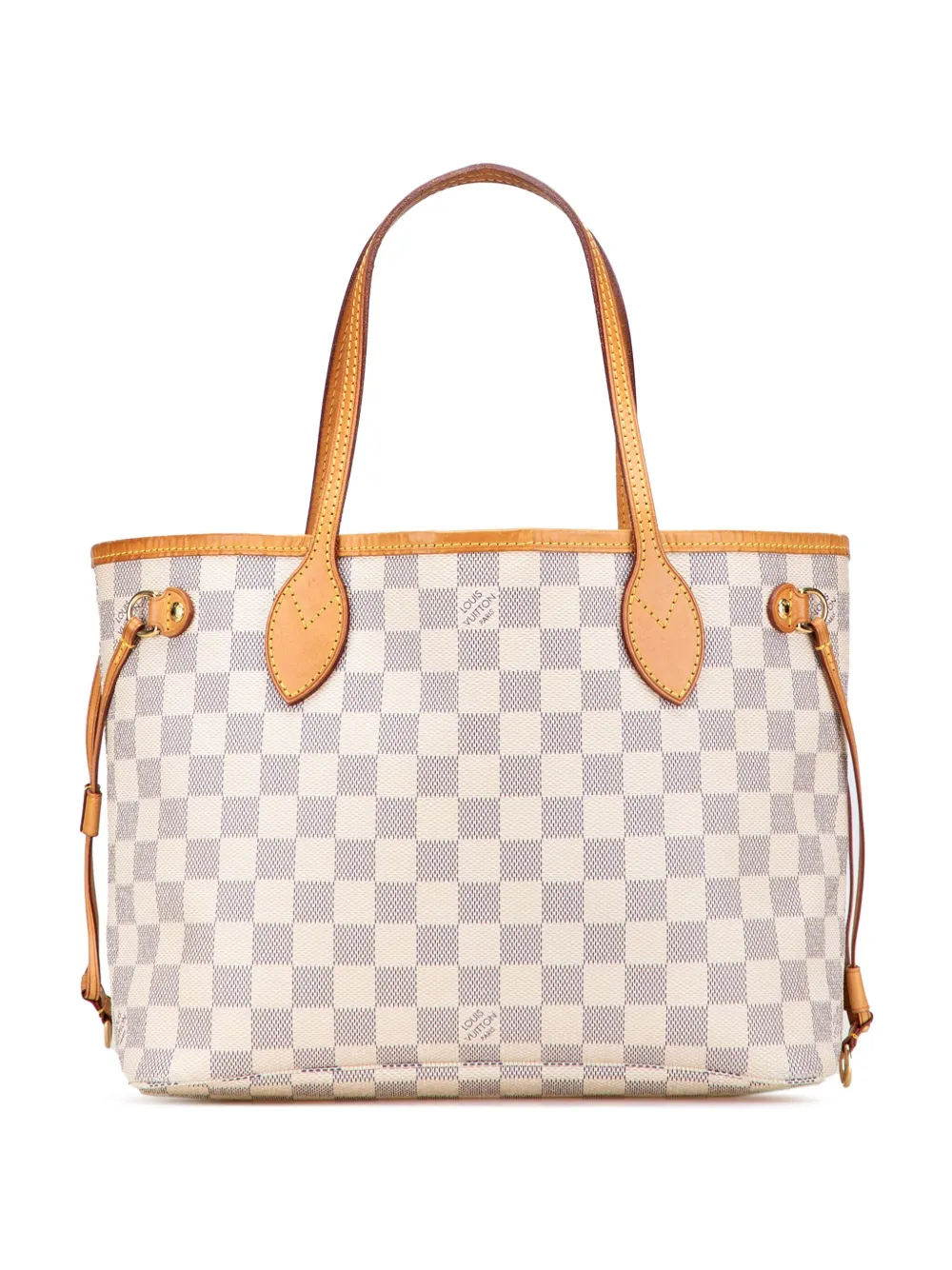 Pre-owned Louis Vuitton 2011 Damier Azur Neverfull Pm Tote Bag In White