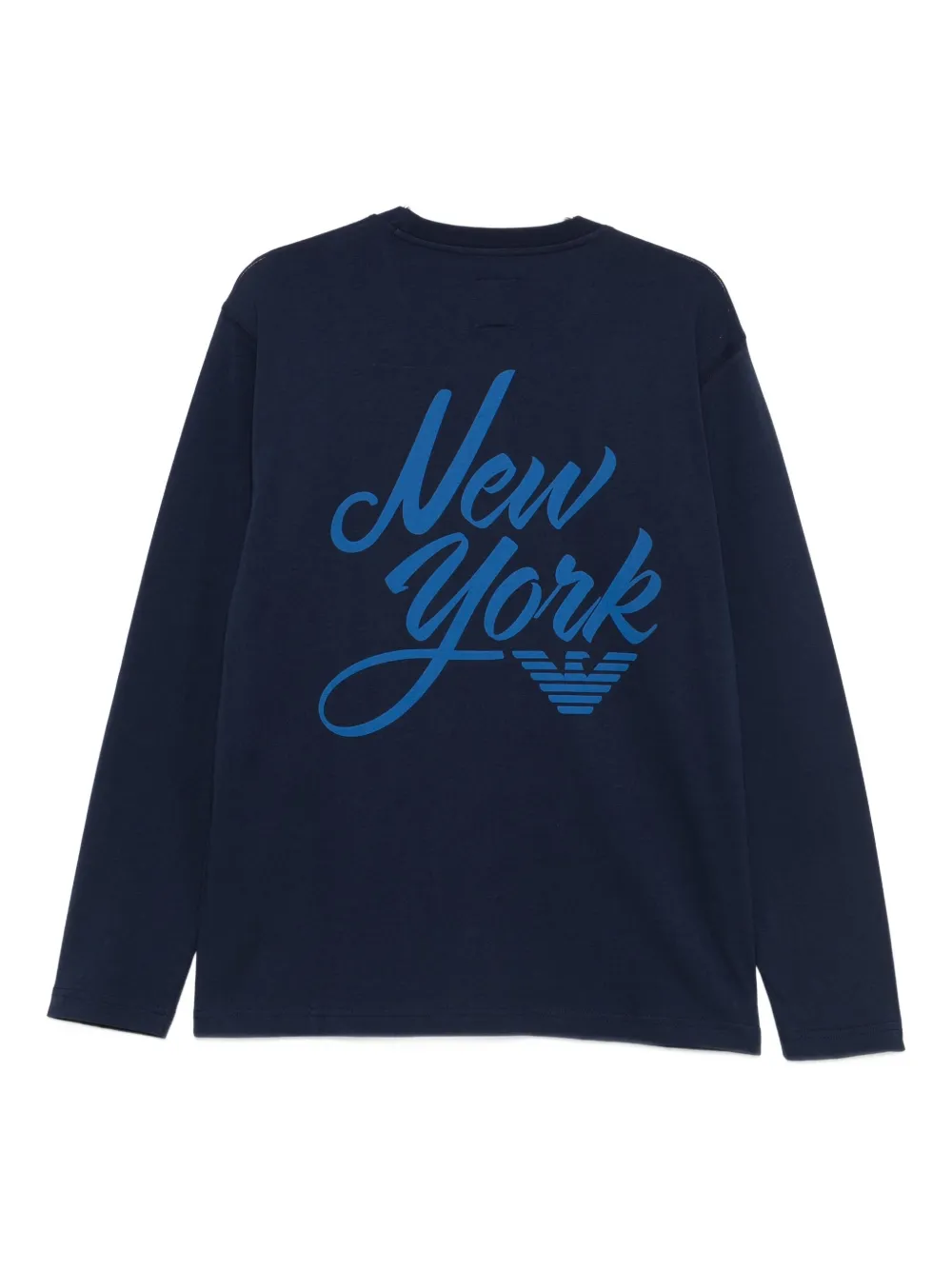 Emporio Armani T-shirt met logoprint en lange mouwen - Blauw