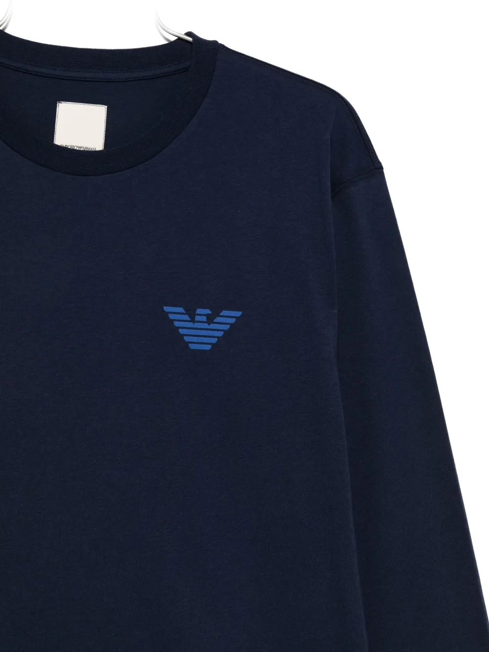 Emporio Armani T-shirt met logoprint en lange mouwen Blauw