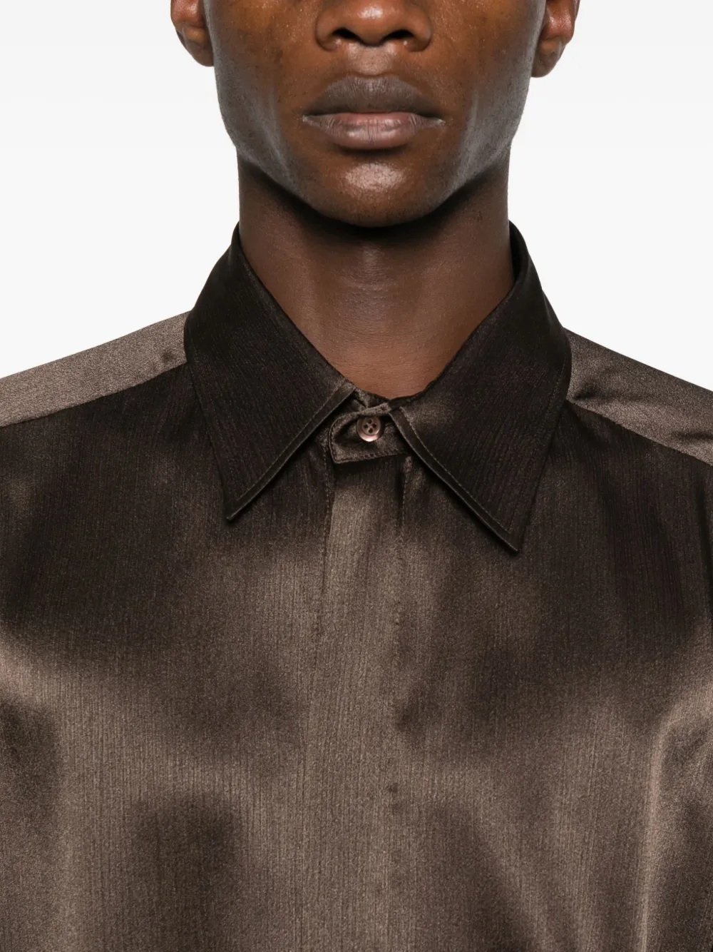 Emporio Armani Overhemd met puntige kraag Bruin