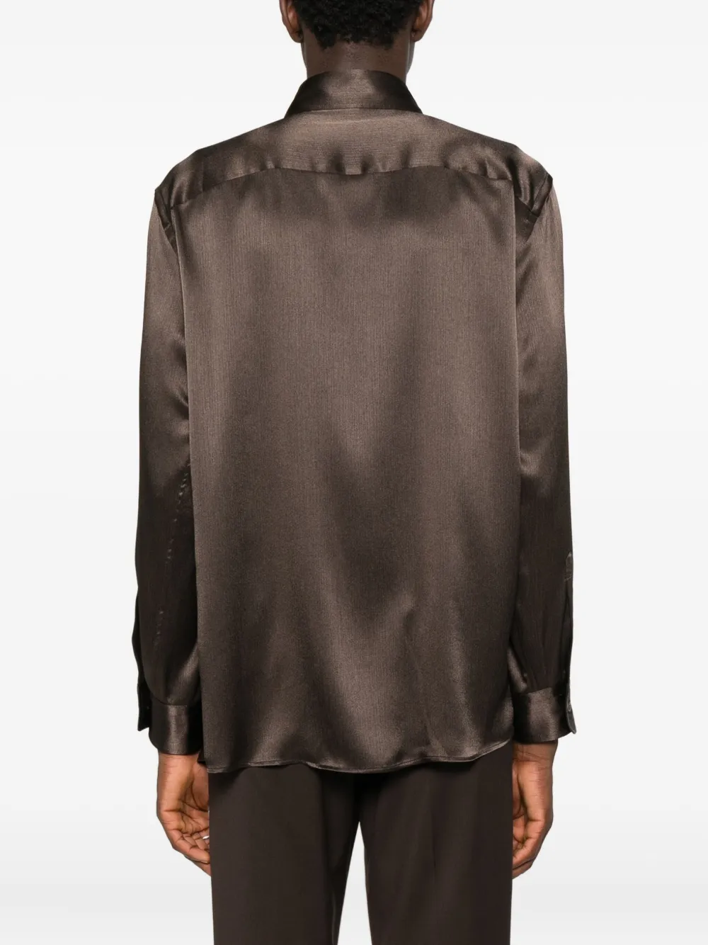 Emporio Armani Overhemd met puntige kraag Bruin