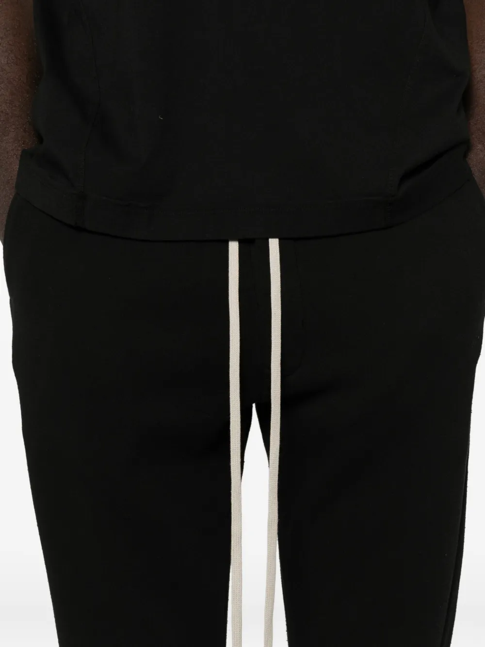 Rick Owens Drkshdw Drawstring Cotton Trousers In Black