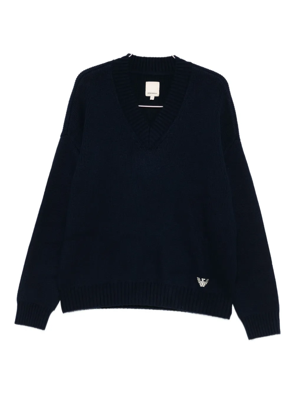 Emporio Armani v-neck logo-detail sweater | Blue | Image 1