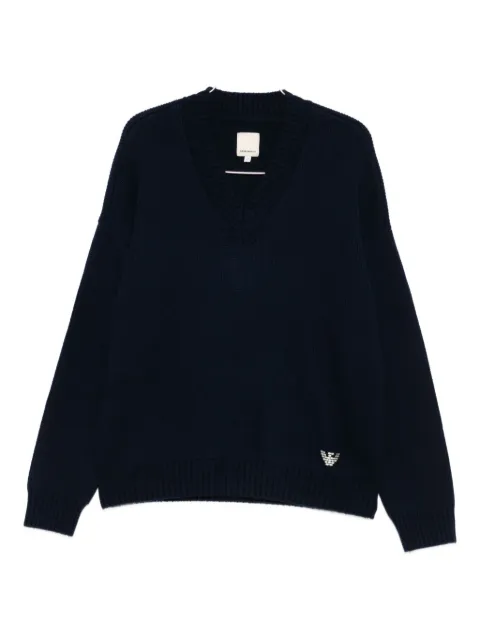 Emporio Armani v-neck logo-detail sweater