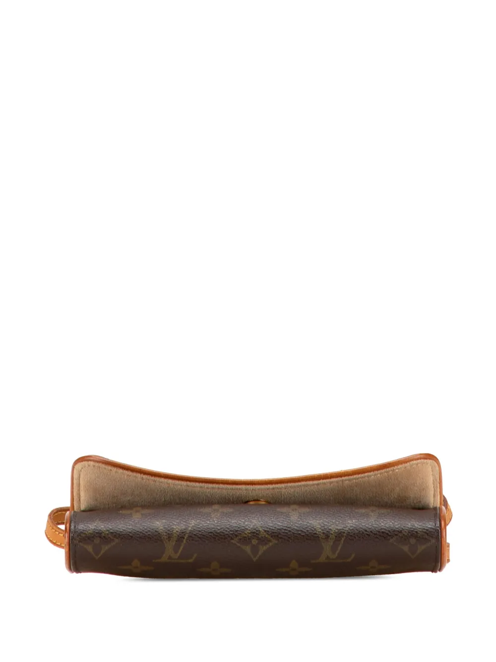 Pre-owned Louis Vuitton 1999 Monogram Pochette Twin Pm Crossbody Bag In Brown