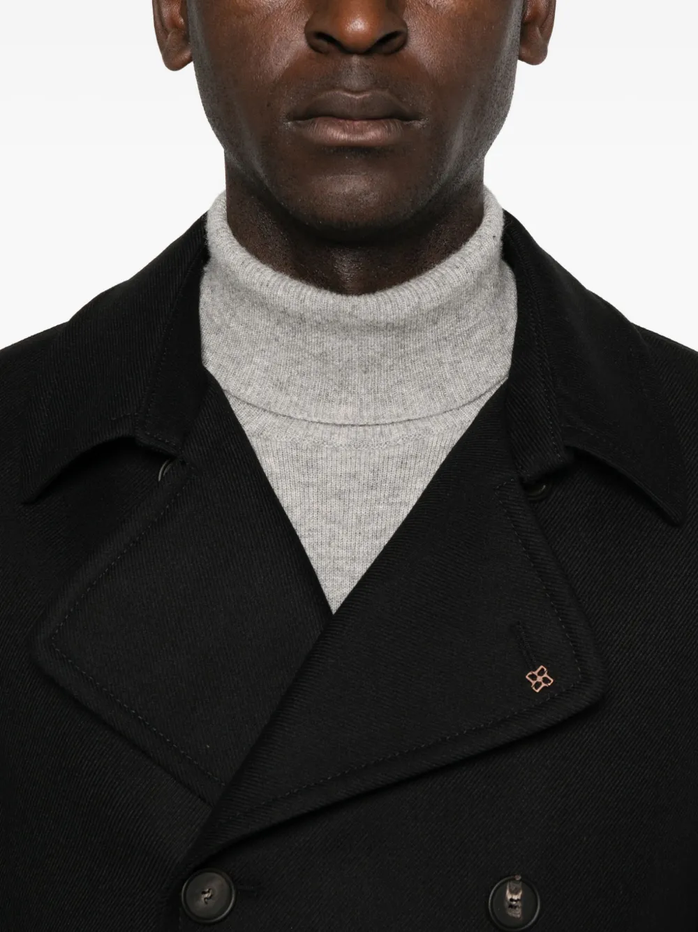 Tagliatore Double-breasted Coat In Black