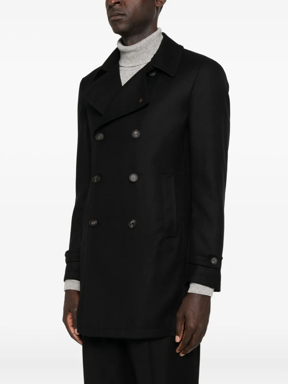 Tagliatore Double-breasted Coat In Black