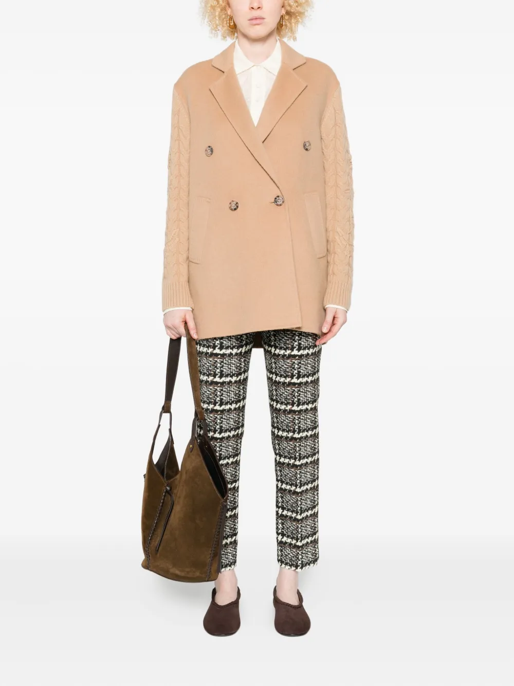 ERMANNO FIRENZE  cable-knit double-breasted jacket | Fitted Jackets | Image 2