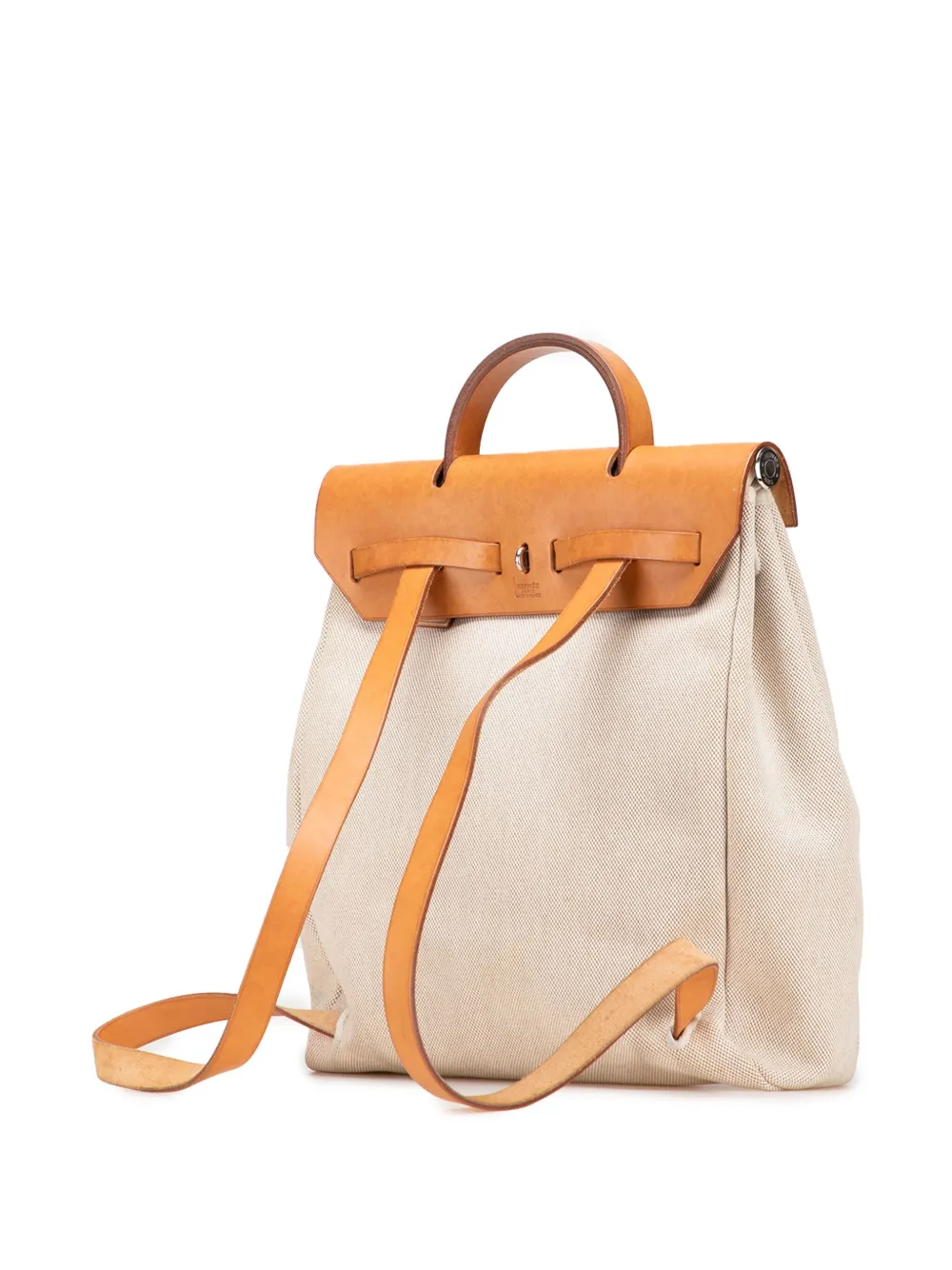 Pre-owned Hermes 2003 Toile Herbag Pm Backpack In Brown