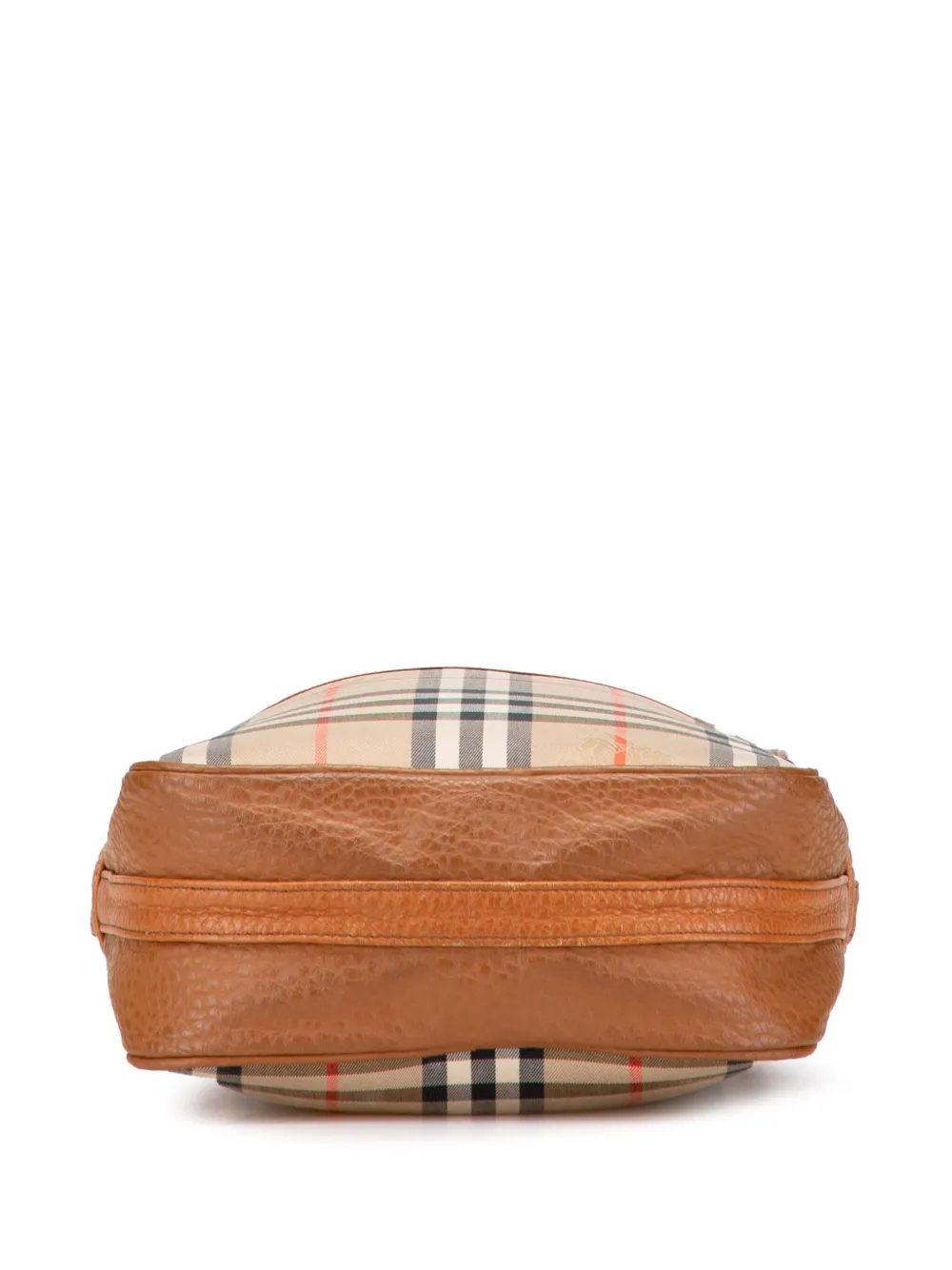 Pre-owned Burberry 20th Century Haymarket Check Canvas Handbag In Brown