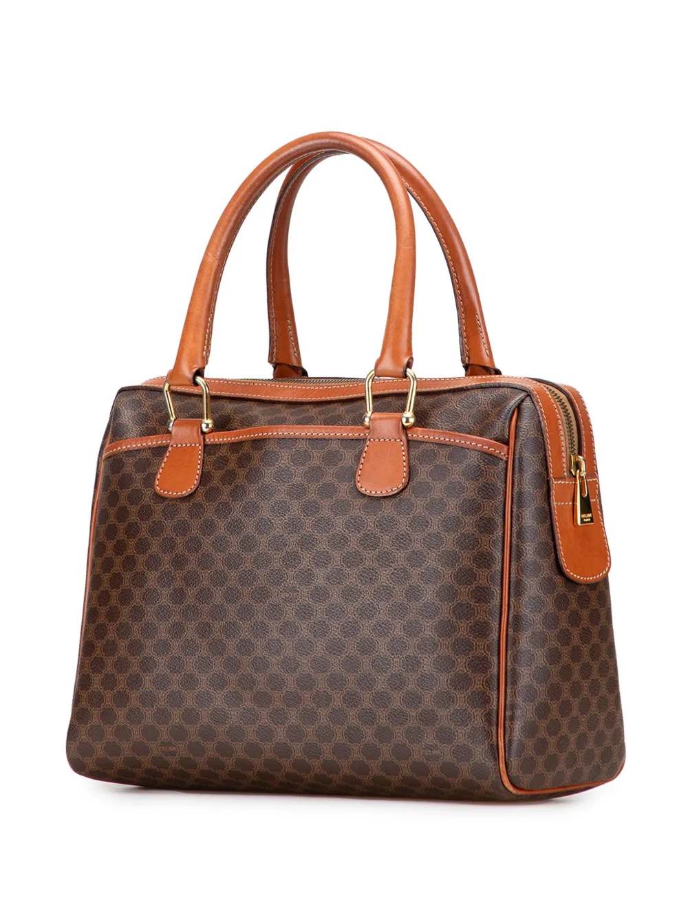 Pre-owned Celine 1996 Macadam Coated Canvas Handbag In Brown