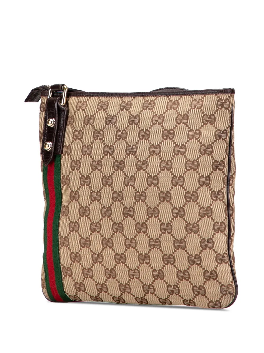 Pre-owned Gucci 2000-2015 Gg Canvas Jolicoeur Crossbody Bag In Brown