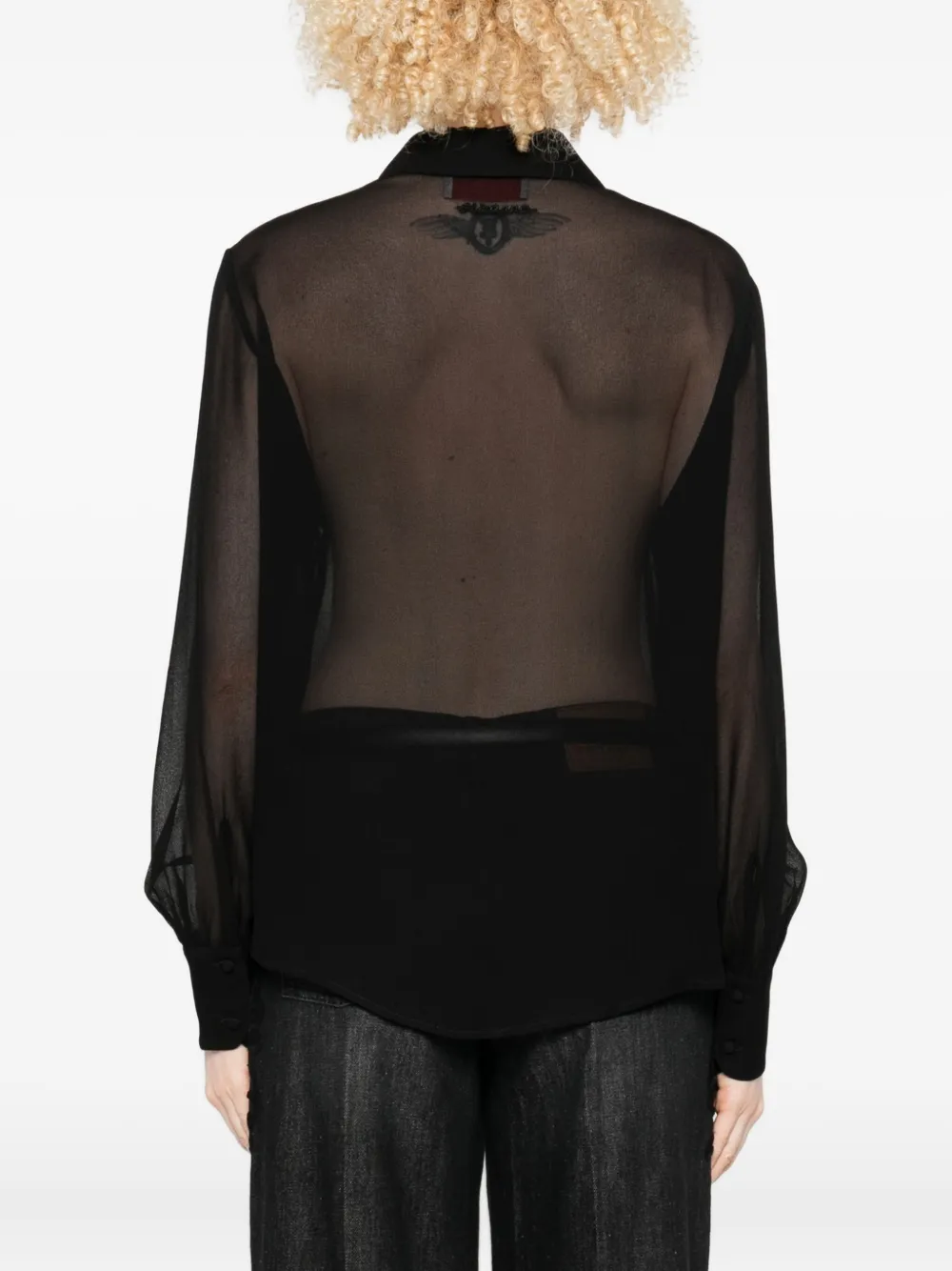 ERMANNO FIRENZE Verfraaide blouse Zwart