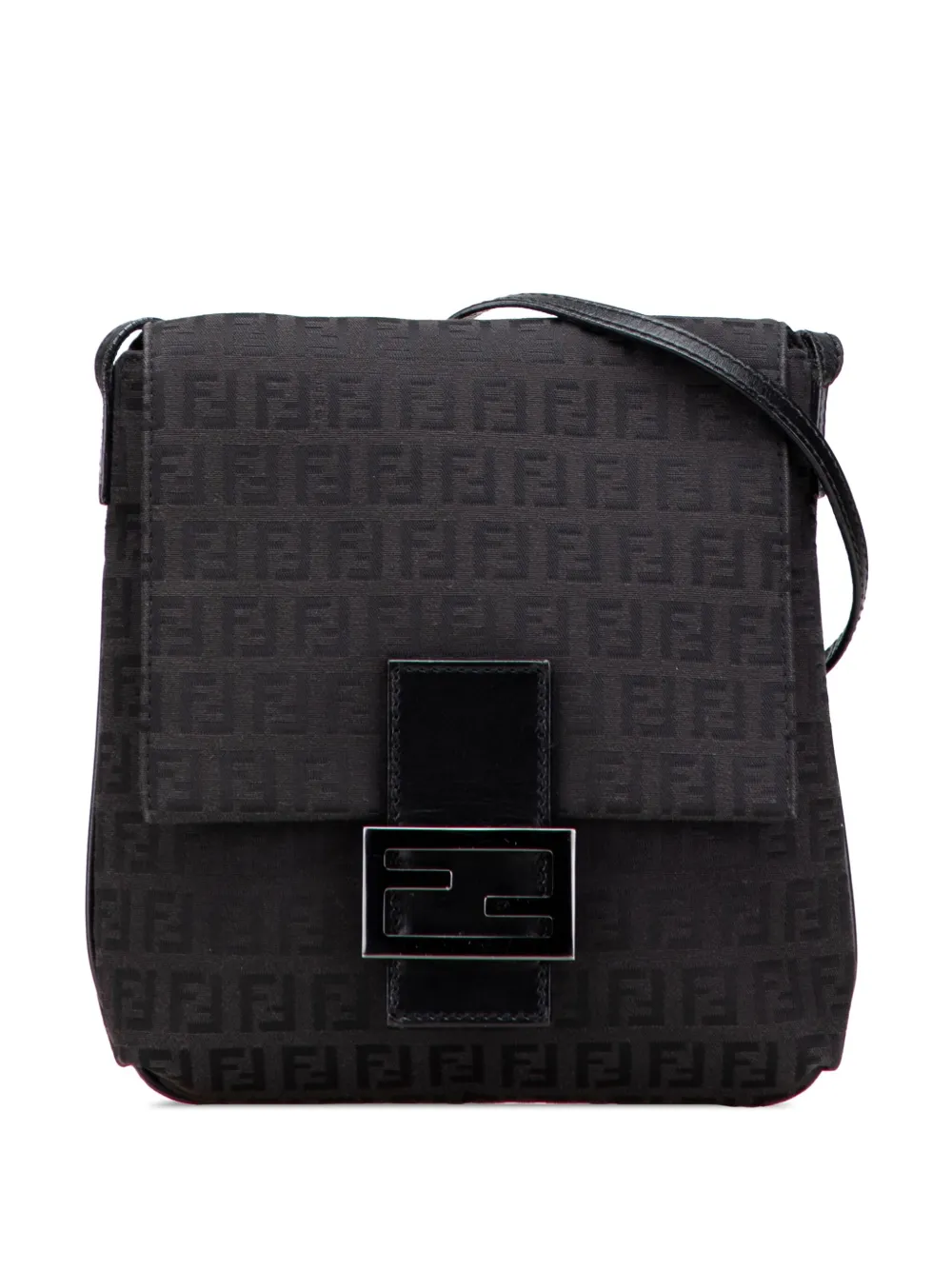 Fendi Pre-Owned 2000-2010 ズッキーノ キャンバス ショルダーバッグ - ブラック Fendi Pre-Owned 2000-2010 ズッキーノ キャンバス ショルダーバッグ - ブラック