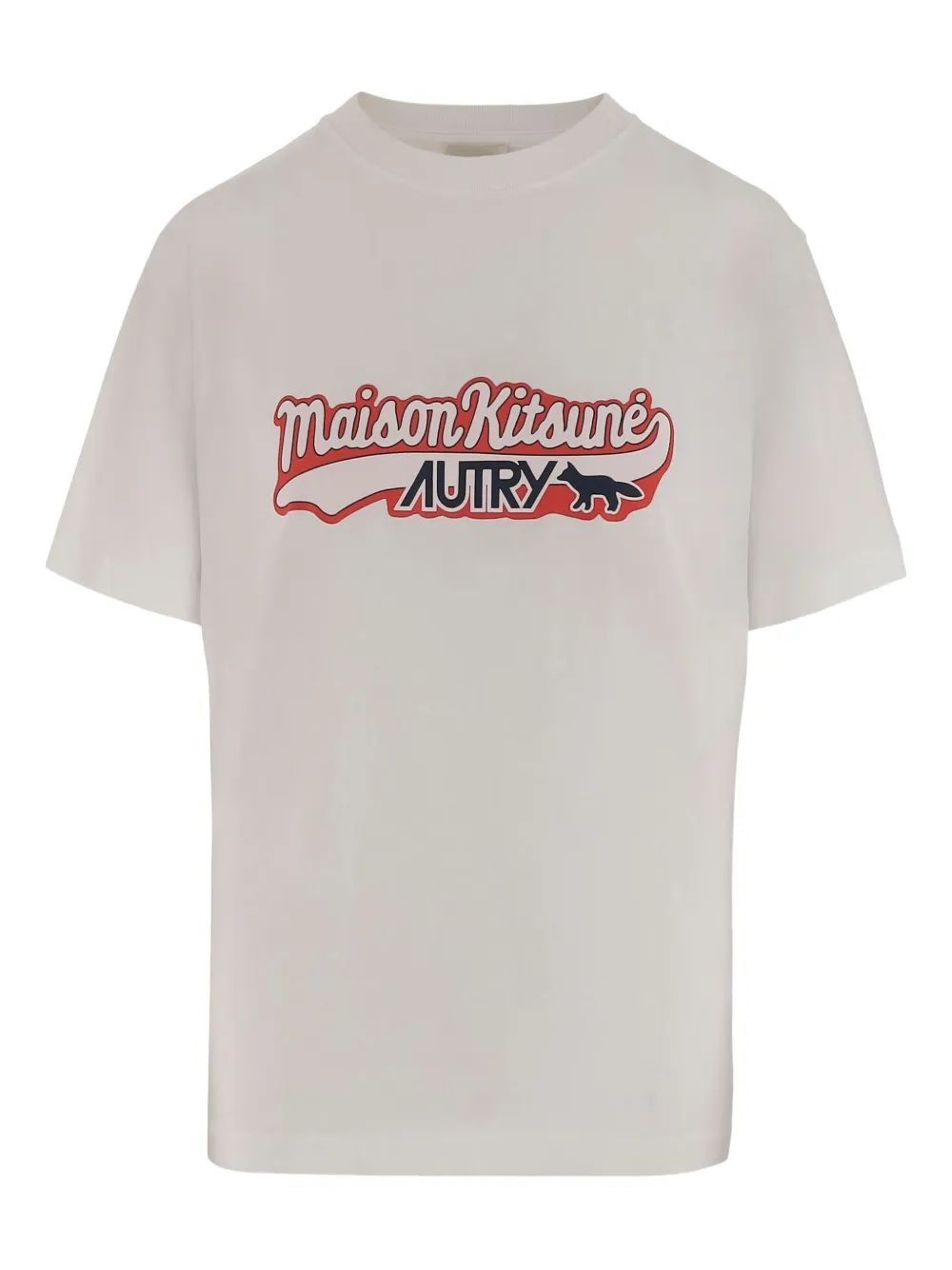 Autry X Maison Kitsune Cotton T-shirt In Neutral