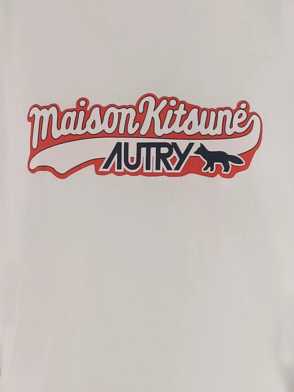 Autry X Maison Kitsune Cotton T-shirt In Neutral