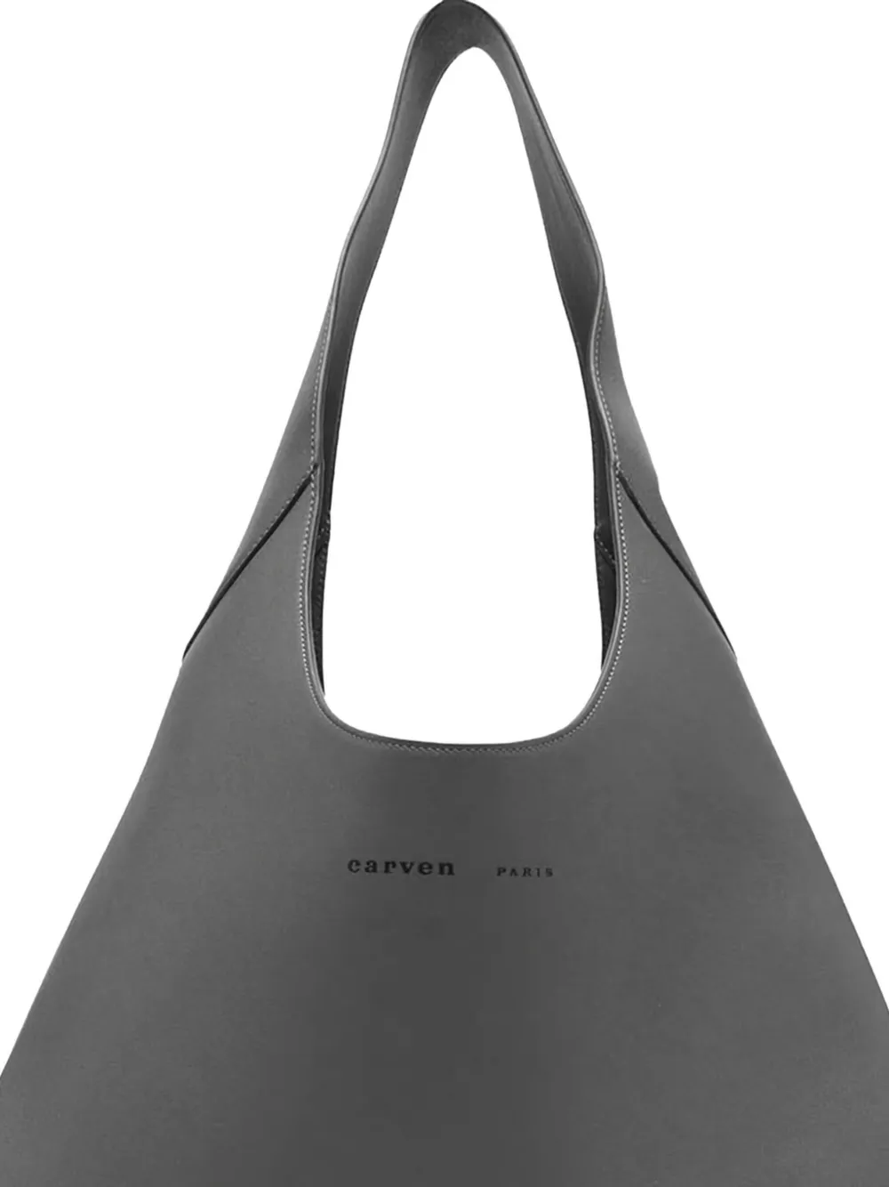 Carven Tommaso Leather Shoulder Bag In Gray