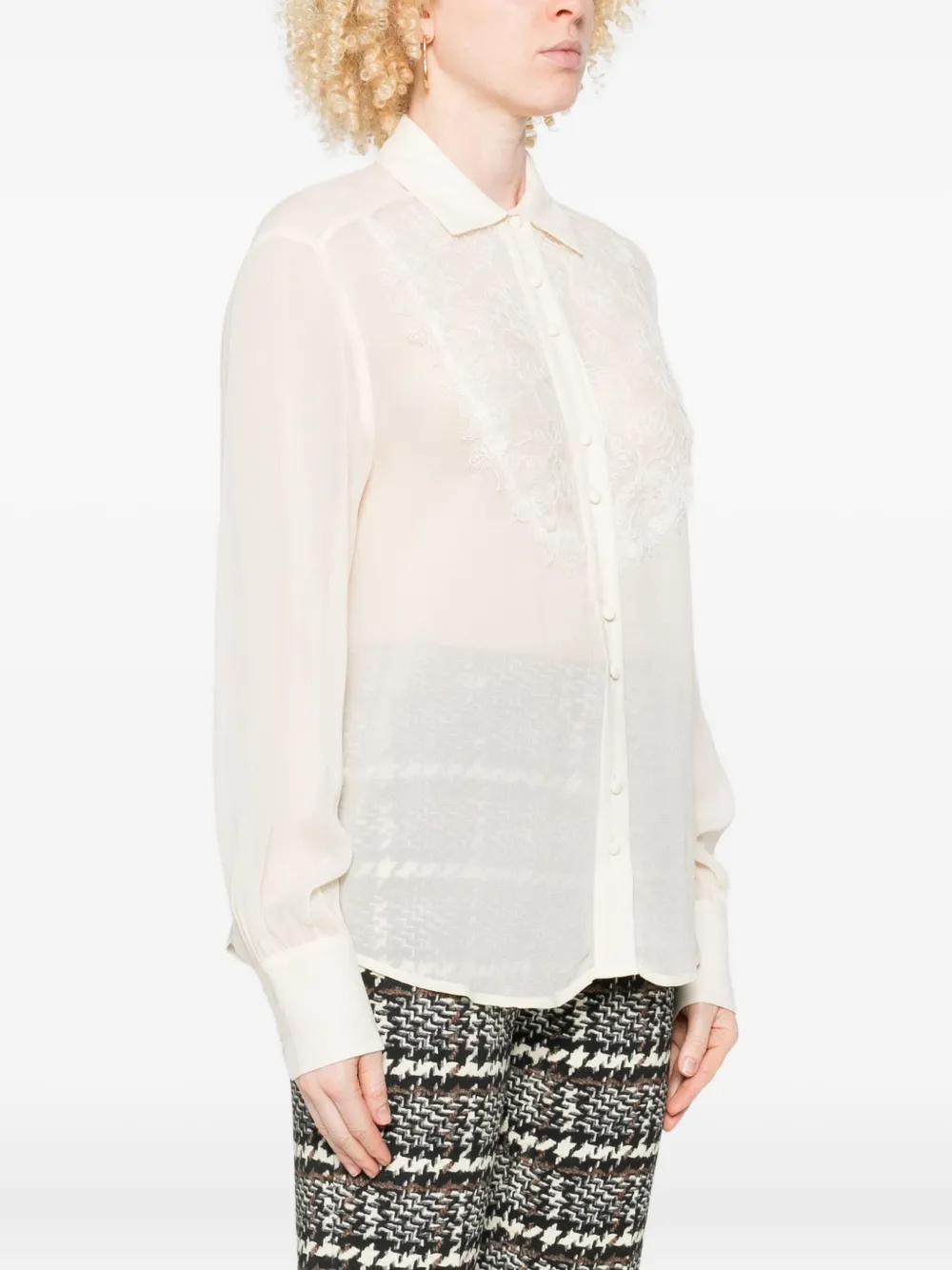 ERMANNO FIRENZE Geruit shirt Beige