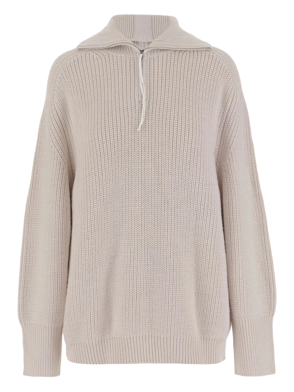 Carven ジップネック ウールセーター - ニュートラル Carven ジップネック ウールセーター - ニュートラル