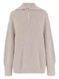 Carven zip-neck wool sweater - Neutrals