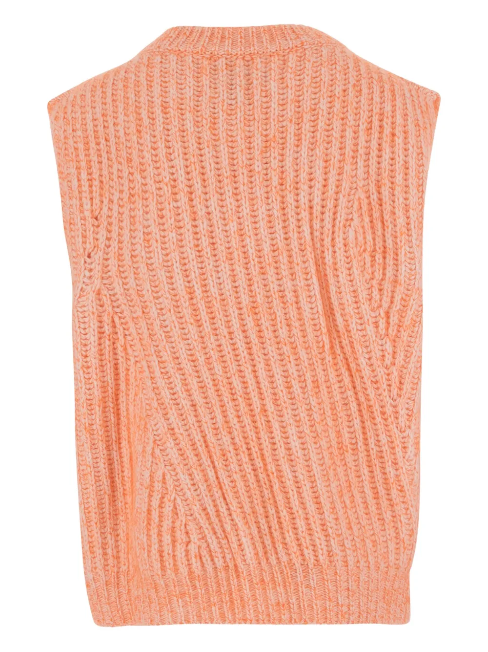Sa Su Phi Ribbed Crew Neck Sleeveless Sweater In Orange