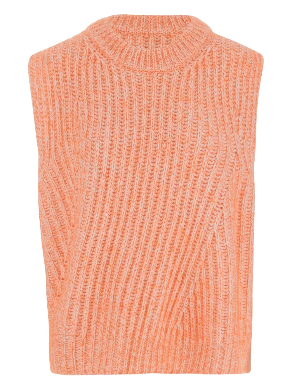 SA SU PHI ribbed crew neck sleeveless sweater - オレンジ SA SU PHI ribbed crew neck sleeveless sweater - オレンジ