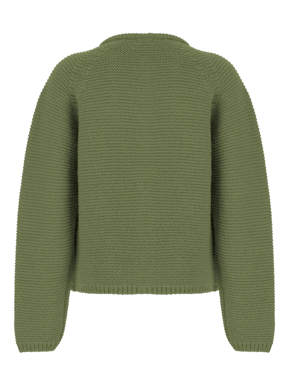 Babe And Tess Crew-neck Button Cardigan In Green