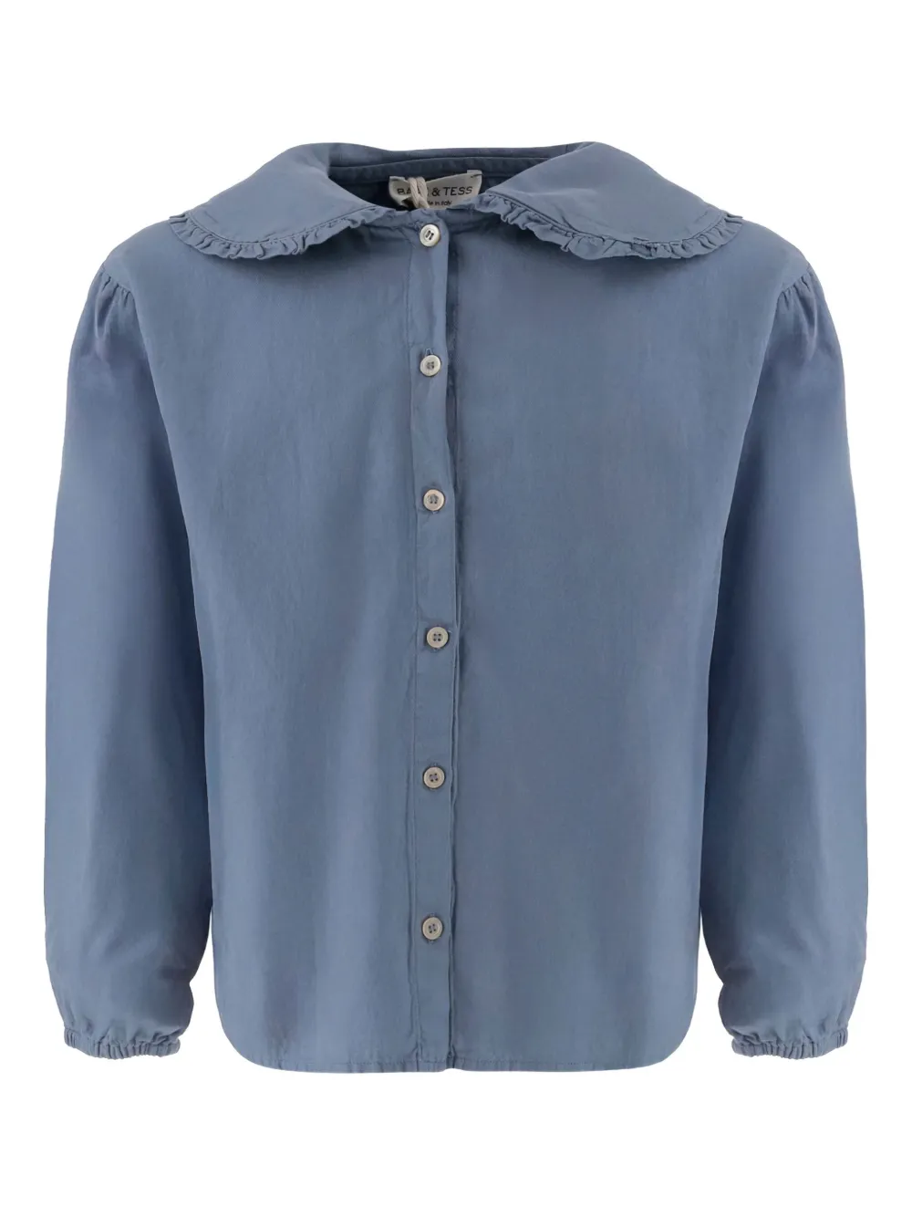 Babe And Tess ruffled-collar cotton shirt | Blue | Image 1