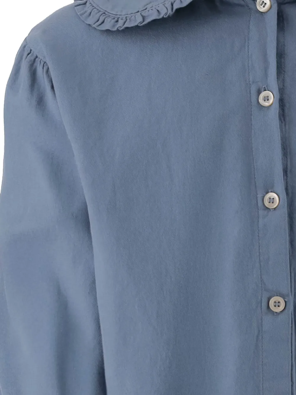  Babe And Tess Ruffled-collar Cotton Shirt - Blue 