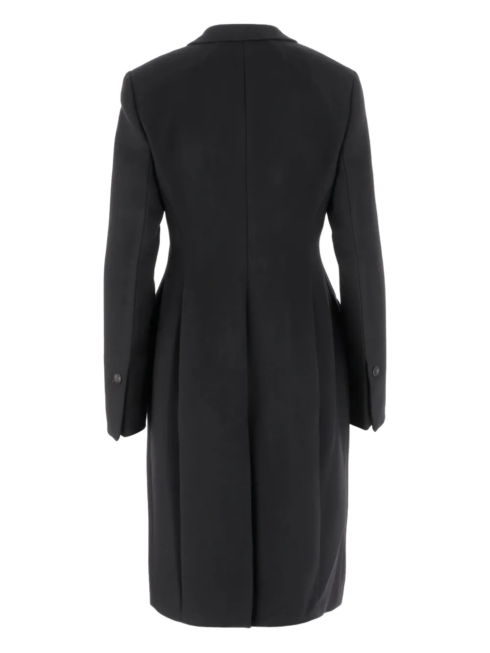 Ferragamo Single-breasted Shaped Coat In Wool And Cashmere In Black
