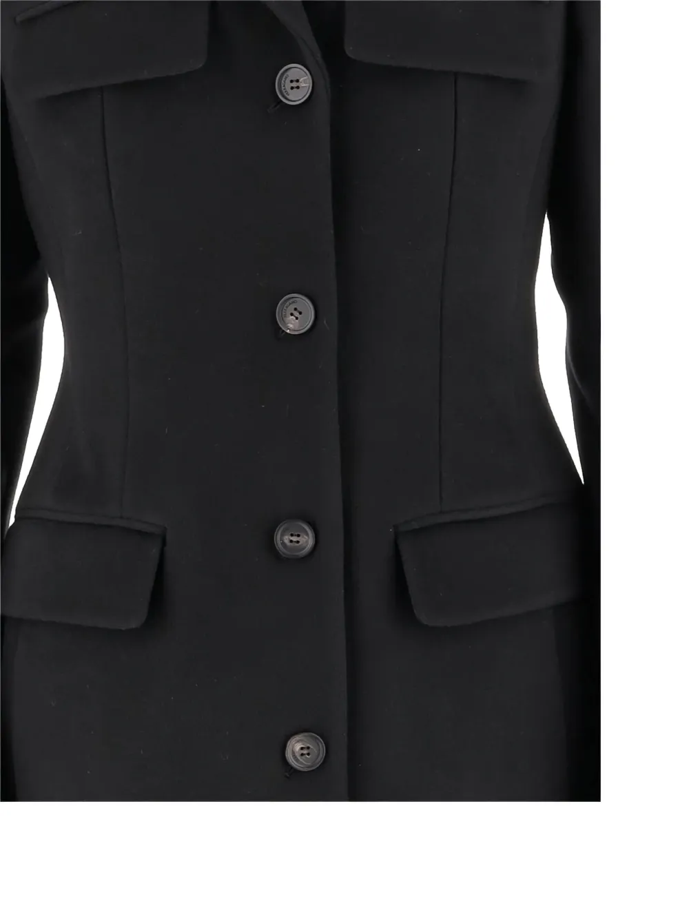Ferragamo Single-breasted Shaped Coat In Wool And Cashmere In Black