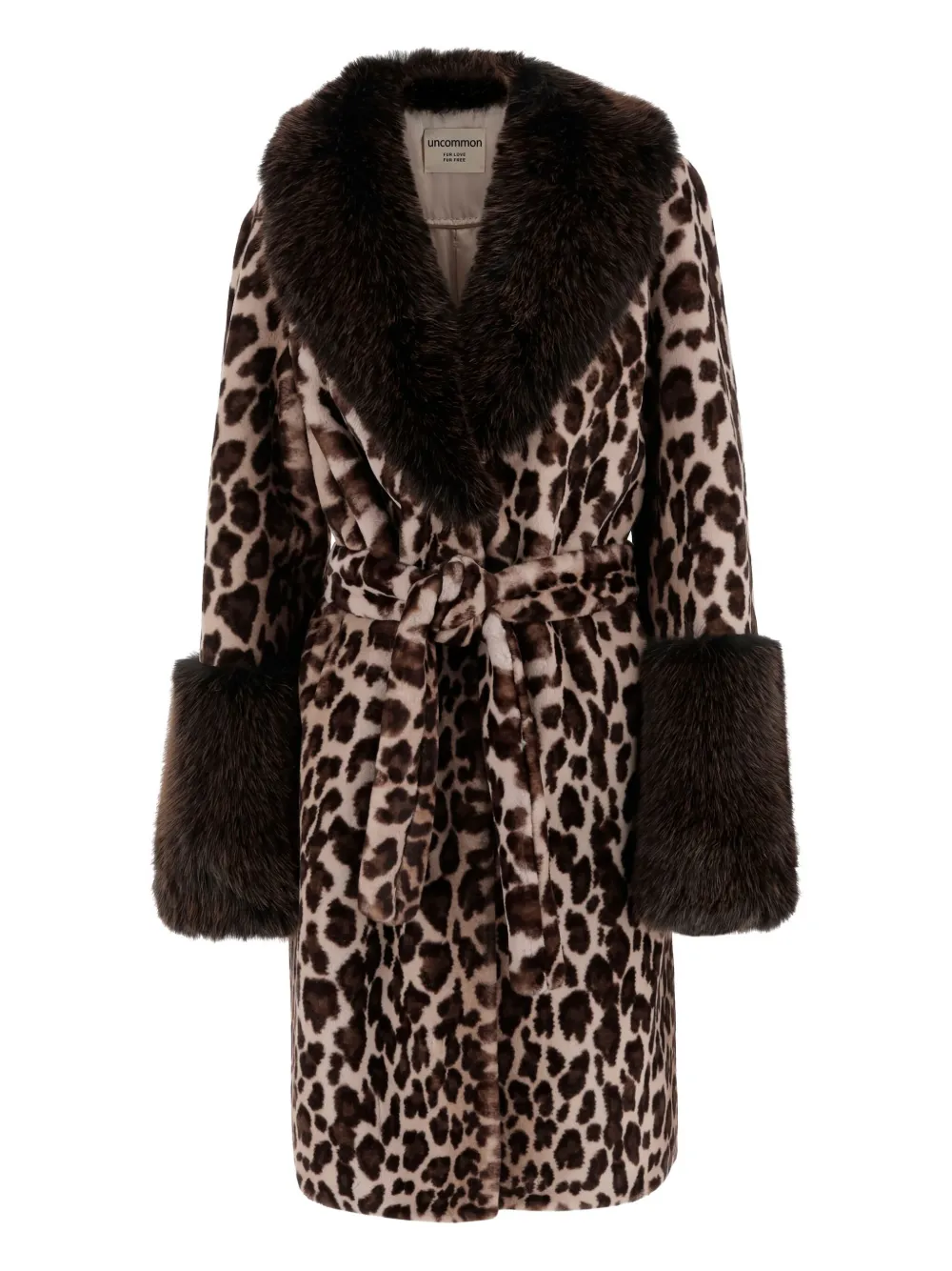 Uncommon Leopard-print Coat In Brown