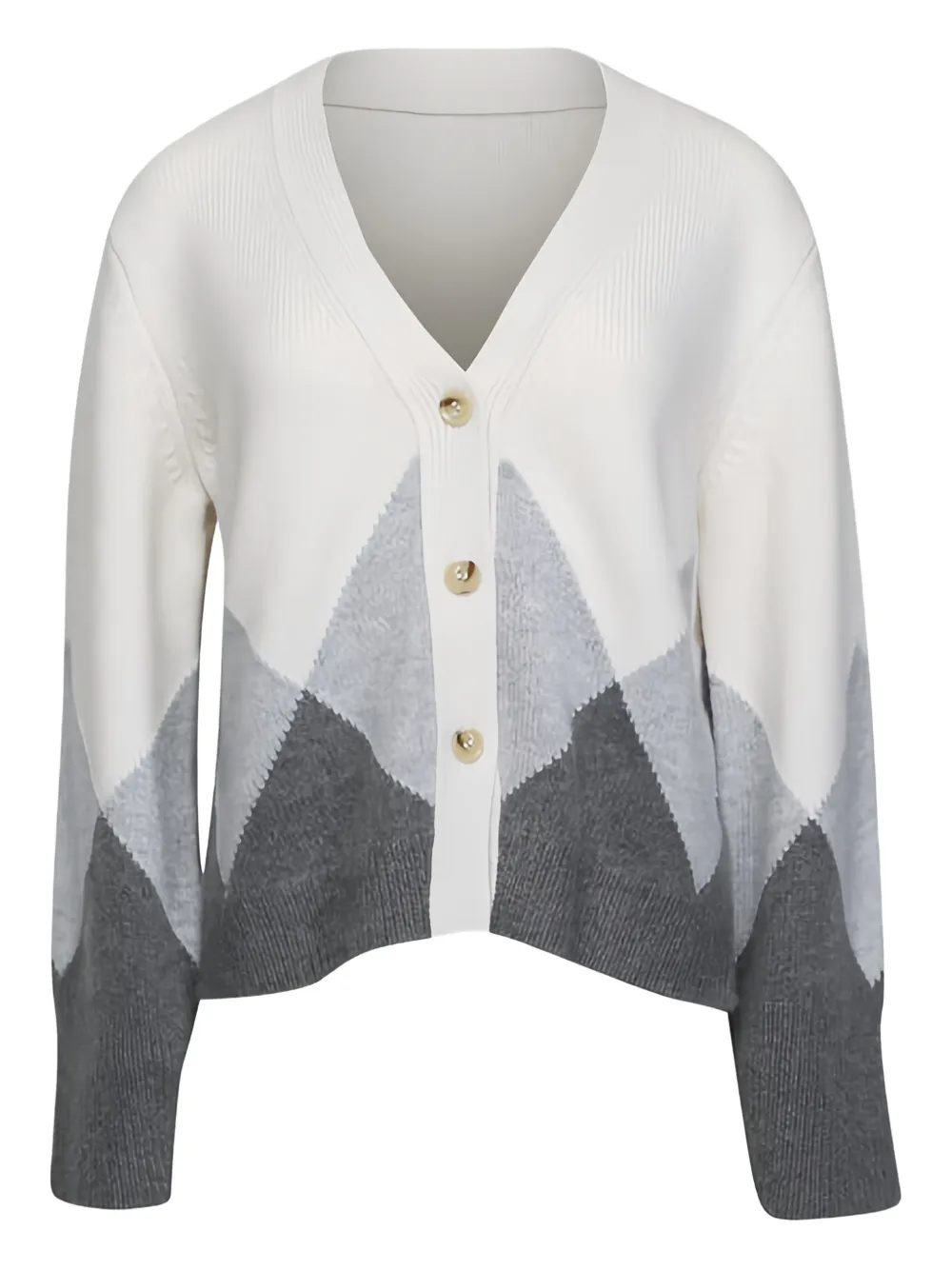 arch4 chevron cashmere cardigan - White