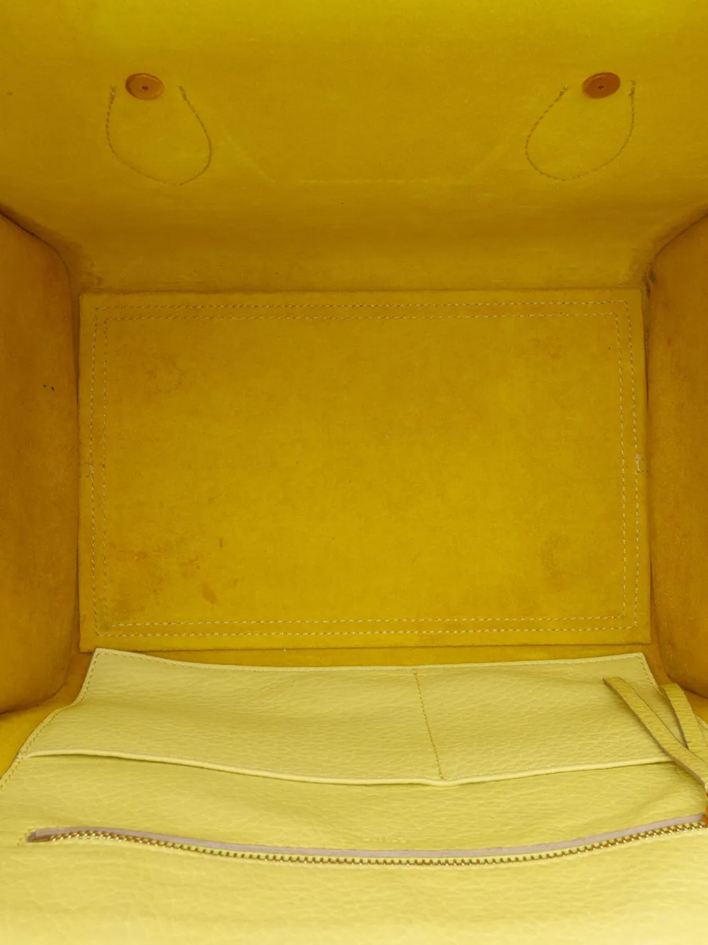 Pre-owned Celine 2014 Small Grained Calfskin Tie Tote Bag In Yellow