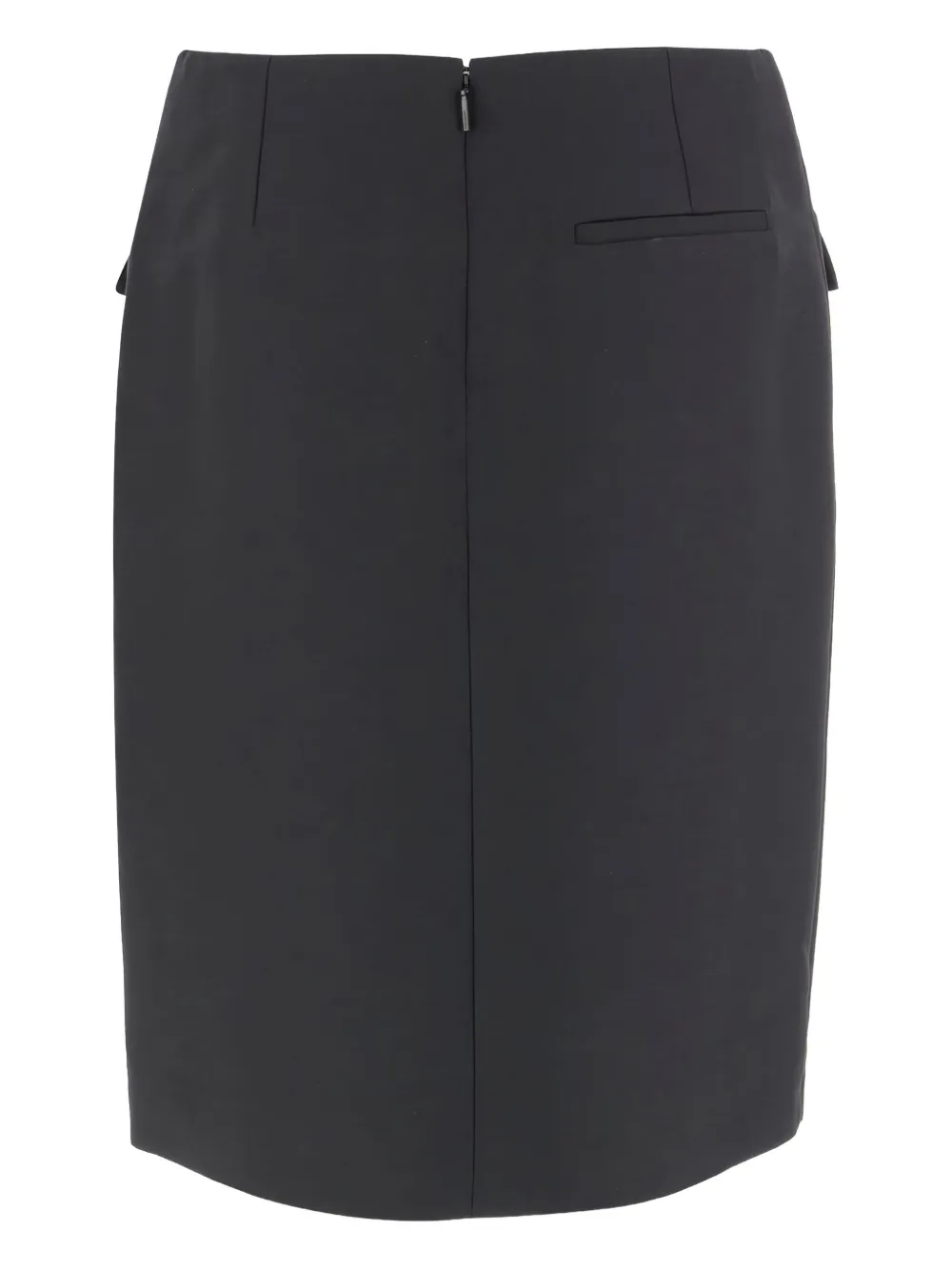 Ferragamo Viscose And Wool Skirt With Double Slit In Gray