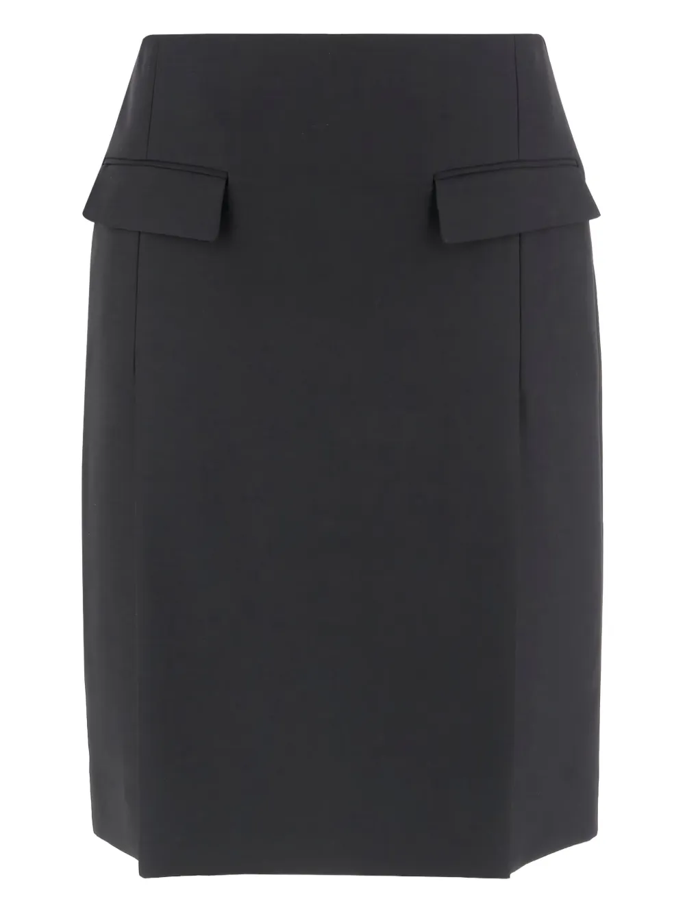 Ferragamo Viscose And Wool Skirt With Double Slit In Gray