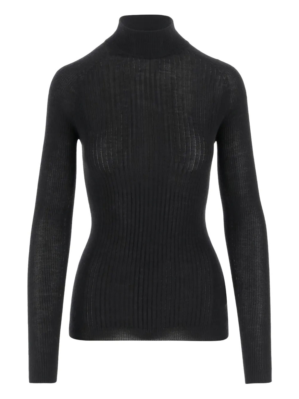 Sa Su Phi Ribbed High-neck Sweater In Black