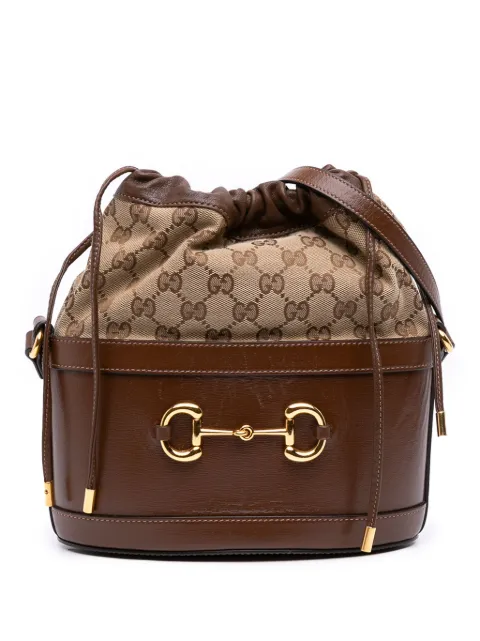 Gucci Pre-Owned 2016-2025 GG Canvas Horsebit 1955 bucket bag