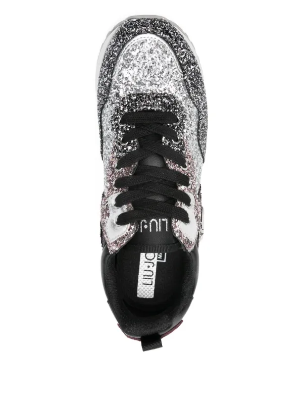LIU JO Sneakers Con Glitter e Placca Logo Argento FARFETCH IT