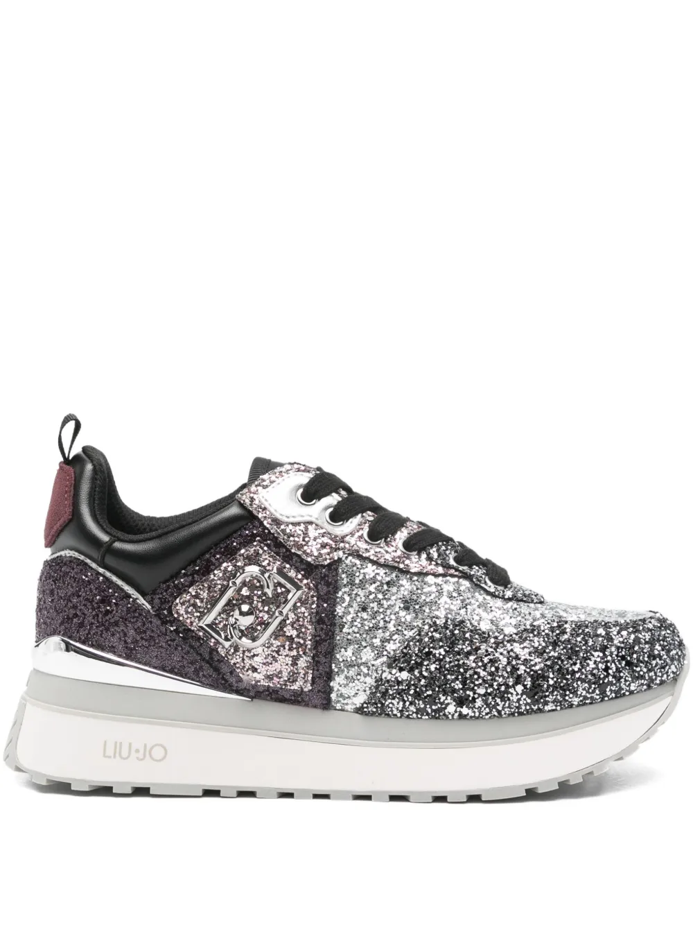 LIU JO logo-plaque glitter-embellishment sneakers Silver
