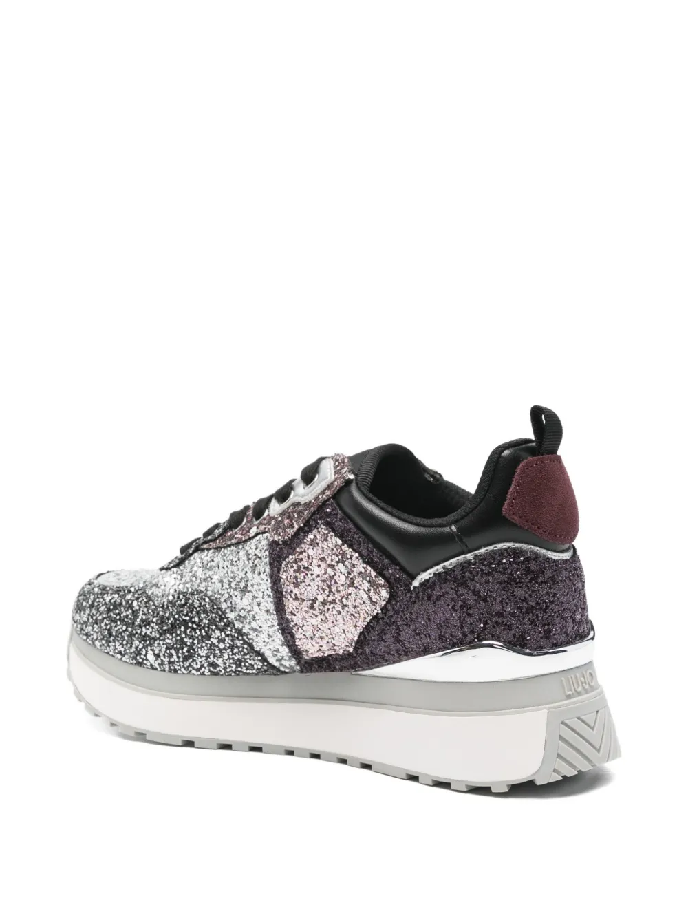 LIU JO logo-plaque glitter-embellishment sneakers Silver