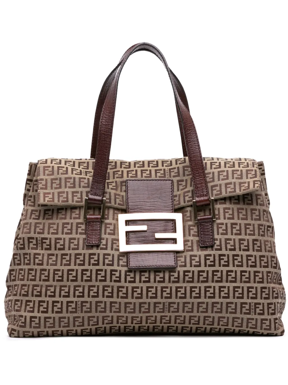 Fendi Pre-Owned 2000-2010 ズッキーノ キャンバス ハンドバッグ - ブラウン Fendi Pre-Owned 2000-2010 ズッキーノ キャンバス ハンドバッグ - ブラウン